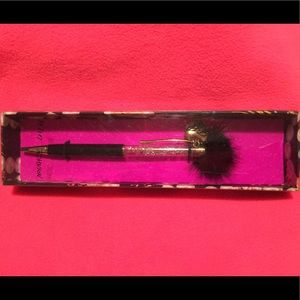 Betsey Johnson Fuzzy Pen Heart Crystals Brand New